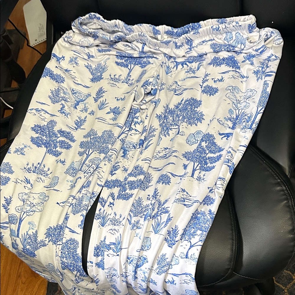 Blue and White Pajama Pants
